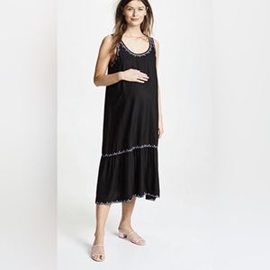 Hatch Size 0 the Edie Embroidered Midi Scoop Dress